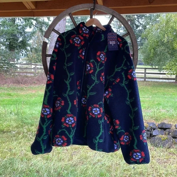 NWT Rowing Blazers for Target Men’s Rose print fleece zip up jacket in a XXL. - Picture 2 of 13